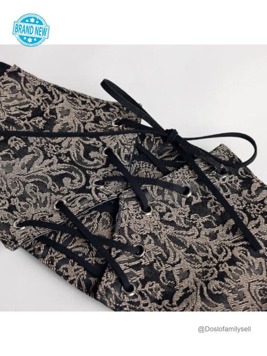 Renaissance Corset Belt Lace-up Front Wide Waist Belt Faux Leather Goth Costume main image 5